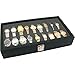 18pc Black Watch Travel Tray Showcase Display Case Unit W/Glass Top