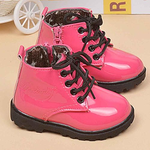 Baby Leather Martin Sneakers,Toponly Sport Artificial Leather Boys Girls Martin Sneaker Winter Thick Snow Baby Casual Shoes 1-3T (Fashion Hot Pink, 21) - Thumbnail 3