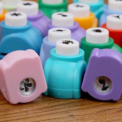 7thLake Paper Punch,Scrapbooking Punches 10 Pieces,Cute Multi-pattern Hand Press Shapes,Kid Cut DIY Handmade Hole Puncher for Festival Papers and Greeting Card