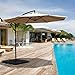 COBANA 10 Ft Patio Umbrella Offset Hanging Umbrella Outdoor Market Umbrella Garden Umbrella, 250g/sqm Polyester, Beige