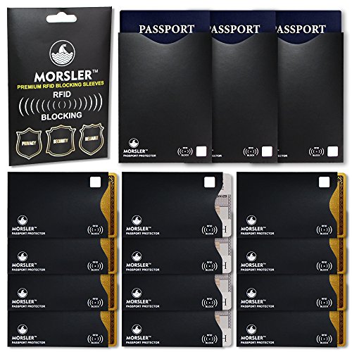 Rfid/nfc blocking sleeves(12 credit card sleeves & 3 passport…