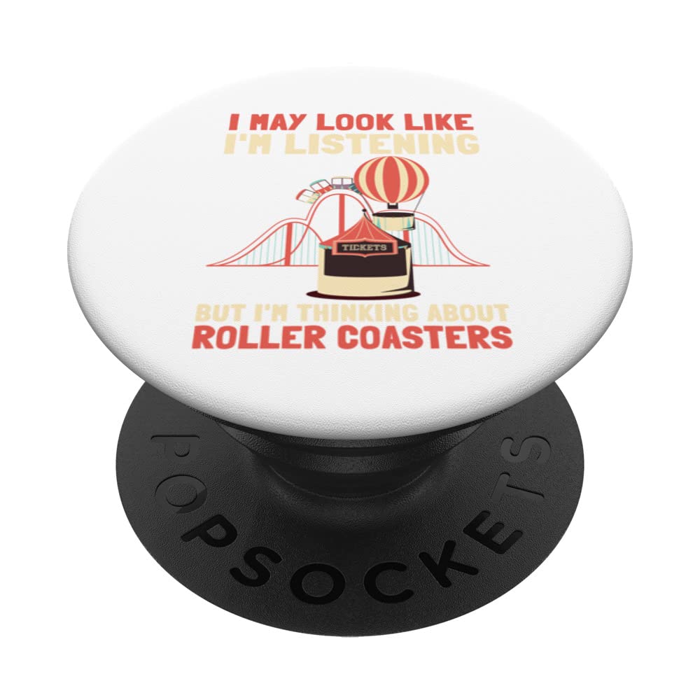 Roller Coaster And Free Fall Tower PopSockets Swappable PopGrip