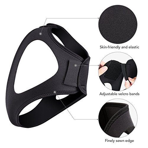 New Premium Double Adjustable Anti Snoring Chin Strap Sleeping Aid Solution for Improved & Uninterupted Deep REM Sleep (Black)