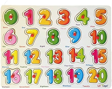 Lil Toyz Numbers 1-20 Wooden Peg Puzzle