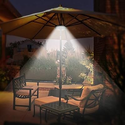 Amazon Com Oyoco Patio Umbrella Light 3 Brightness Modes Cordless 28 Led Lights At 200 Lumens 4 X Aa Battery Operated Umbrella Pole Light For Patio Umbrellas Camping Tents Or Outdoor Use 28led Bright White Home Improvement