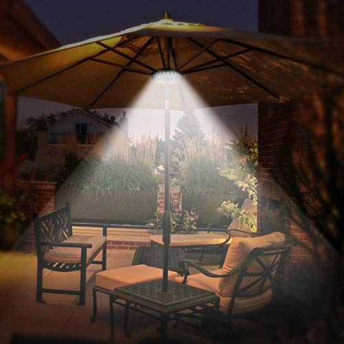 OYOCO Patio Umbrella Light 3 Brightness Modes Cordless 28 LED Lights 200 lumens- 4 x AA Battery Operated,Umbrella Pole Light for Patio Umbrellas,Camping Tents or Outdoor Use (2 pack-28LED Cool White) - Thumbnail 6