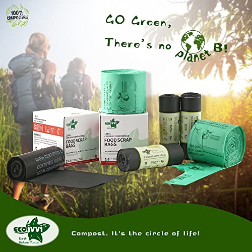 Ecoivvi 8 Gallon Compostable Portable Toilet Bags, 15 Count, Camping