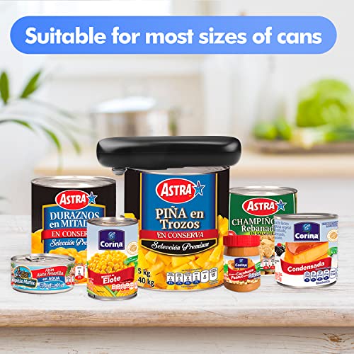 Rechargeable Electric Can Opener, Automatic Handheld Can Opener, Open Cans with A Simple Push of Button - Smooth Edge, Food-Safe for Seniors with Arthritis, Practical Kitchen Gadgets(Black)