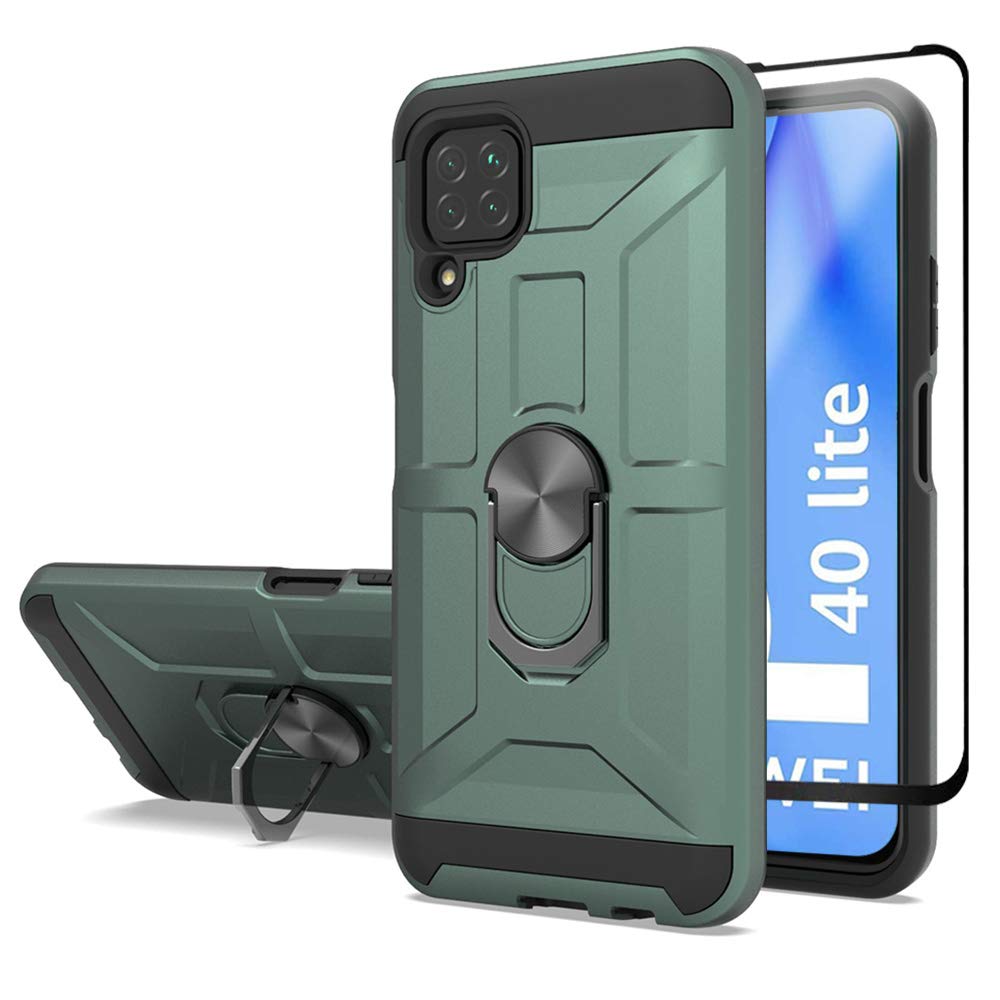 Cuoqing Huawei P40 Lite Case, P40 Lite Cases, With 1 Screen Protector, Silicone Shockproof Hard Protective Phone Cover for Huawei P40 Lite