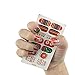 SHAN RUI 6 Sheets Christmas Nail Art Stickers Nail Decals with 1 pair of Scissors, 1 Nail File