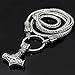 Viking Metal Cord Ravens of Odin with Thor's Hammer Mjolnir Scandinavian Huginn and Muninn 60 cm�