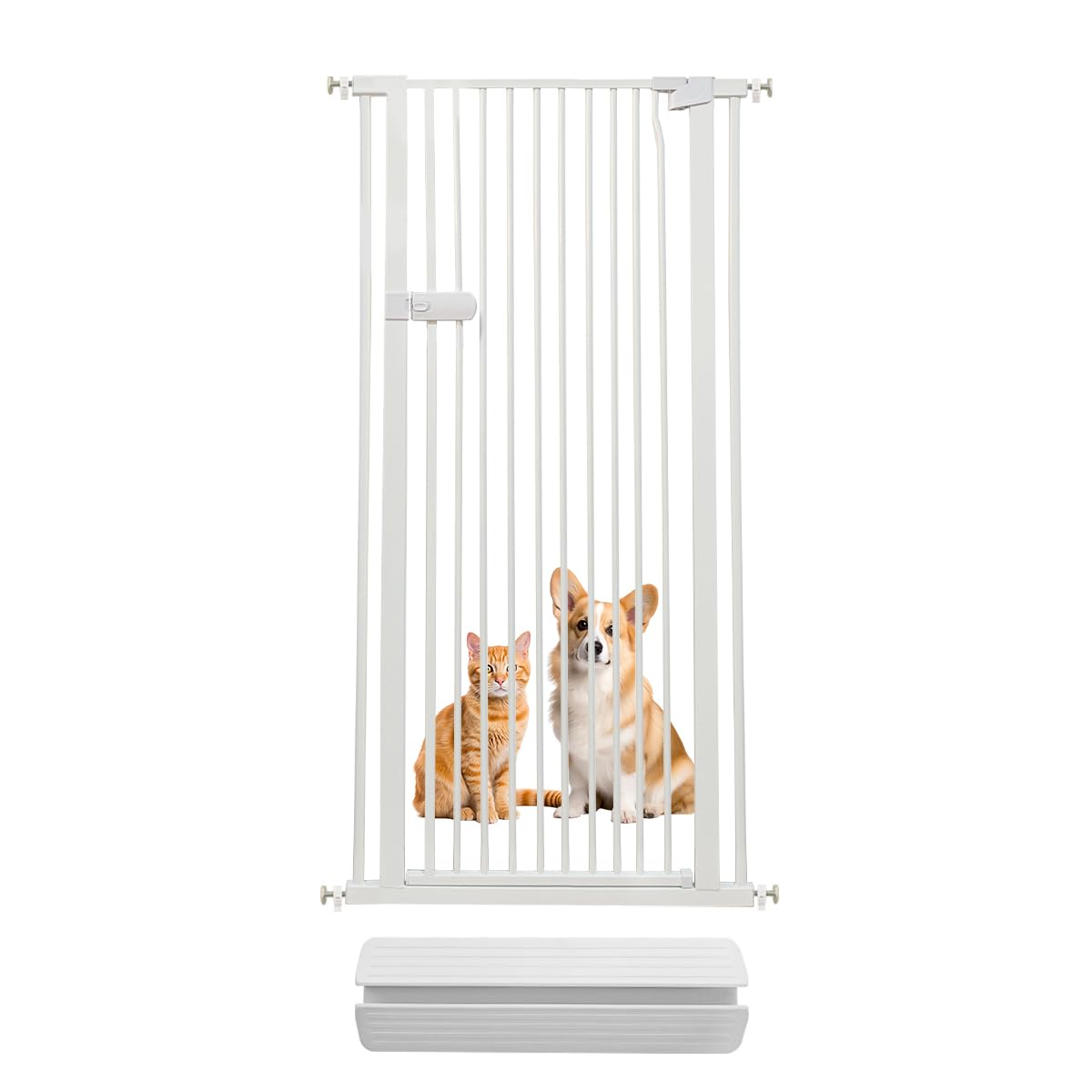 Photo 1 of Lumizone Extra Tall Cat Gate 61.02" High Pressure Mounted Extra Wide 2025 New (17 Sizes) 1.37" Gap No Drilling Auto-Close One-Handed Operation Tall Pet Gate for Dogs(White, 29.92"-34.24"/76-86.5cm)