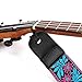 CLOUDMUSIC Jacquard Weave Style Hawaiian Ukulele Strap (Rosy Flowers With Bright Blue Leaves)