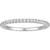 Minimalist Twist Ring for Stacking | 1mm Gold Twisted Rope Wedding Band | Skinny Stack Ring for Women