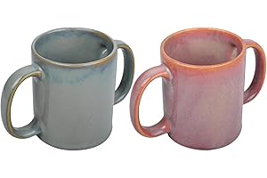 HealthGoodsIn Dual Handle Mug (Double Grip Mug) Set of 2 for Secure Hold, 11.83 Fl. Oz. (350 Ml) (Premium Gradient)