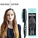 Premium Hair Straightener Brush by Modosano Ceramic Hot Brush for Straightening Hair - Far Infrared Technology - Ionic Brush w/ Temperature Control + Auto Shut-Off - 12 Mo. Warranty