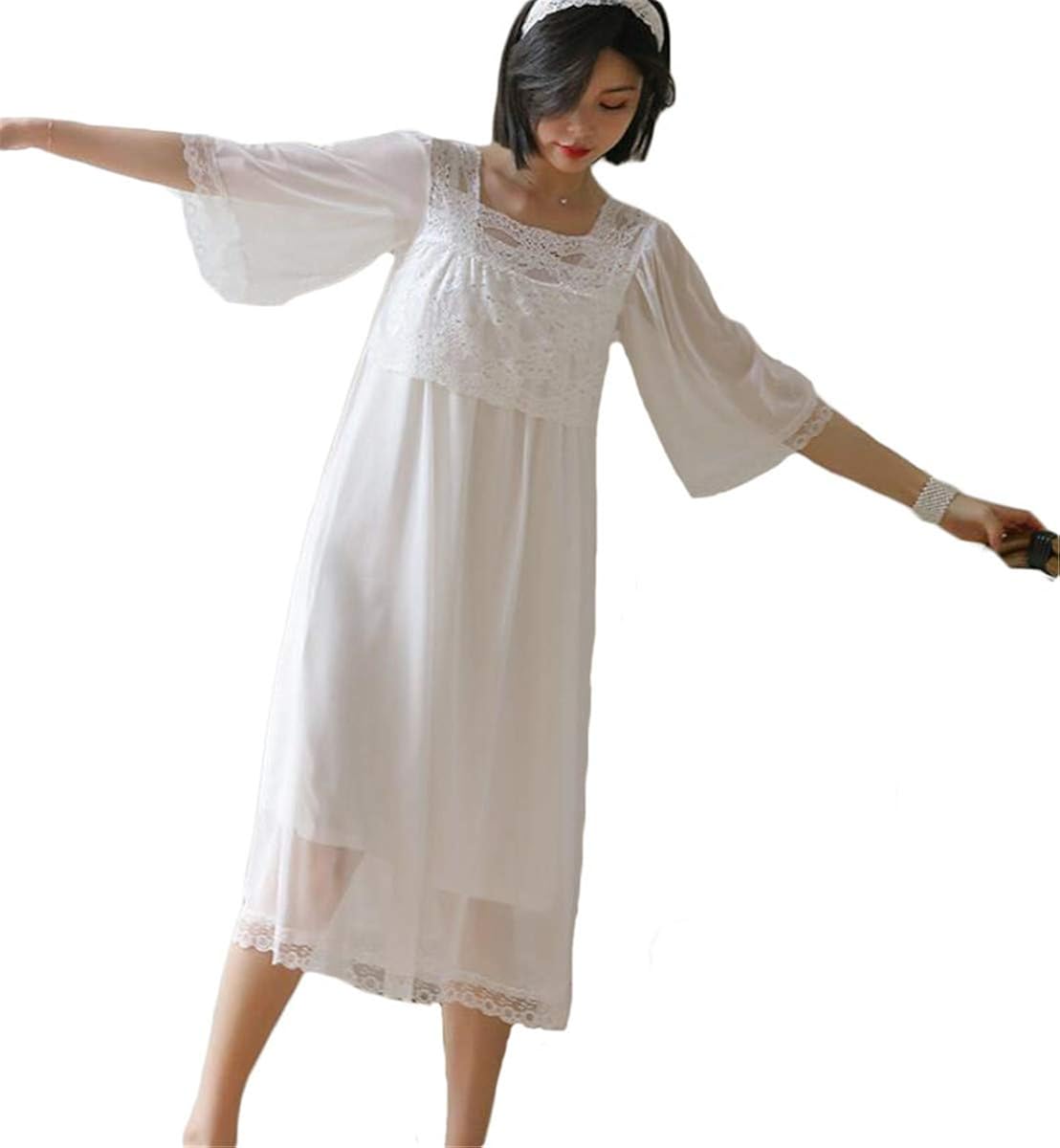 Infabe レディース パジャマ ワンピース 半袖 春夏秋 かわいい ルームワンピース 綿 おしゃれ 部屋着 ルームウェア 寝間着 清新 ルームワンピース ネグリジェ 通販 Amazon