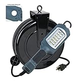 Professional LED Retractable Cord Reel Shop Garage Work Light 500 Lumens 30ft 16/3 SJT Cord 5030ah