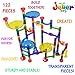 JeberToys Marble Run 122 Pcs - Quality, Thick, Well Made Pieces Allows for A Tall & Sturdy Build - Keep Kids Entertained for Hours - Great Gift