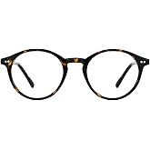 TIJN Blue Light Blocking Glasses Men Women Vintage Thick Round Rim Frame Eyeglasses