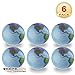 PMLAND Inflatable World Globe Beach Educational Balls 6-Counts, 14-16 inch, Light Blue