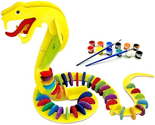SNAKE 3D Jigsaw Puzzle for Kids, Adult Puzzles, DIY Model Kids Paint Toy, Children's Gift, Brain Teaser, Wooden Puzzle.