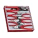 Teng Tools 8 Piece Plier Set Tool Tray (Side Cutters, Linesman, Long Nose, Water Pump) - TTD441, Silver