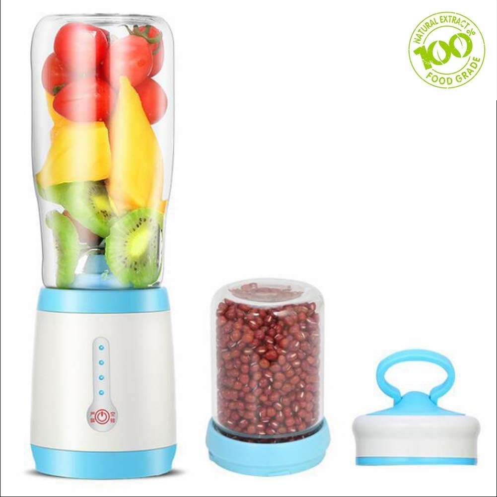 Personal Blender Portable Juicer Cup, Usb Charging Electric Juicer, Electric Fruit Mixer, Juicing and Grinding 2 in 1 Electric Fruit Mixer with 4 PCS Stainless Steel Blades