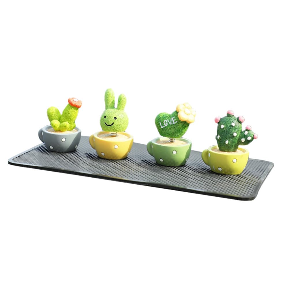 BESPORTBLE Cactus Car Decor Cactus Auto Accessory Vehicle Ornament 1 Set Car Decoration Spring Shaking Head Toy Bobbleheads Plant Flower Potted Figures for Interior