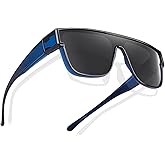 TINHAO Polarized Fit Over Sunglasses Trendy Square Wrap Around Shades Glasses for Women Men UV Protection