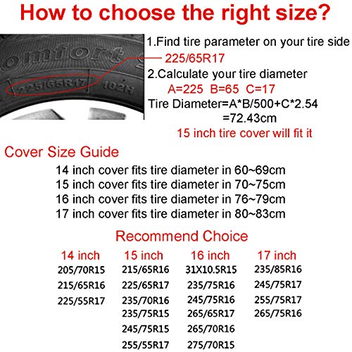 Uktly Spare Tire Cover American Flag Eagle Jeep Trailer RV SUV Truck 14 15 16 17 Inch Wheel, Polyester Universal Sunscreen Waterproof Dustproof and Corrosion Proof Wheel Cover - Thumbnail 5