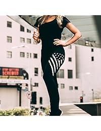Tactical Pro Supply Leggings de la bandera americana para mujer, pantalones de yoga de cintura alta para mujer