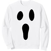 Ghost Face Funny Spooky Halloween Costume Cute Face Pumpkin Sweatshirt