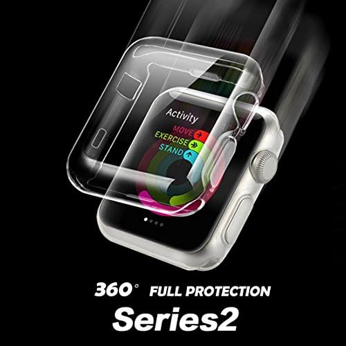 Apple Watch 2 Case 38mm, New Design Premium Crystal Clear Soft TPU Full Cover Case Screen Guard for Apple Watch (New Design for Series2 38mm)