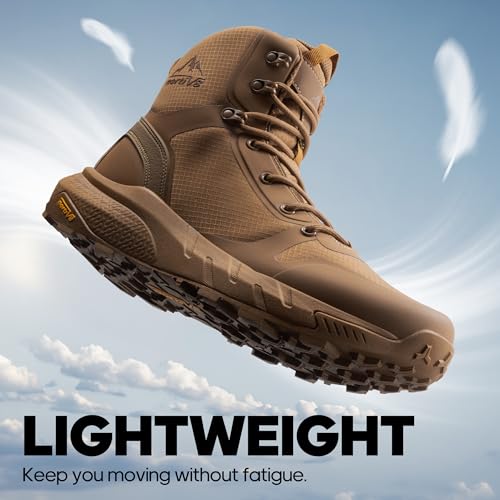 NORTIV 8 Lightweight Military Boots Tactical Safety Boots Men Breathable Anti-skid Police Combat Boots