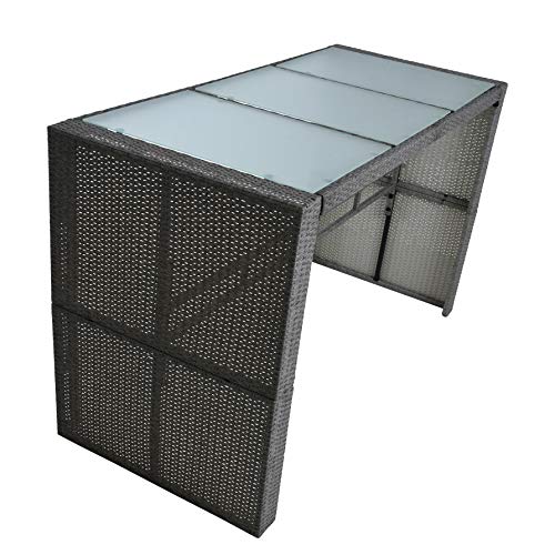 IHD Polyrattan Gartenbar Set Rattan Barset Bar Tisch Hocker Barhocker Sitzgruppe Bartisch Gartentisch Gartenstühle… – Bild 4
