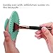 Makeup Brush Cleaning Mat, ESARORA Makeup Brush Cleaner Pad Set of 2 Cosmetic Brush Cleaning Mat Portable Washing Tool Scrubber Suction Cup (Green)