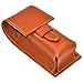 Parker Genuine Leather Travel Shave Brush Case (Saddle Brown)