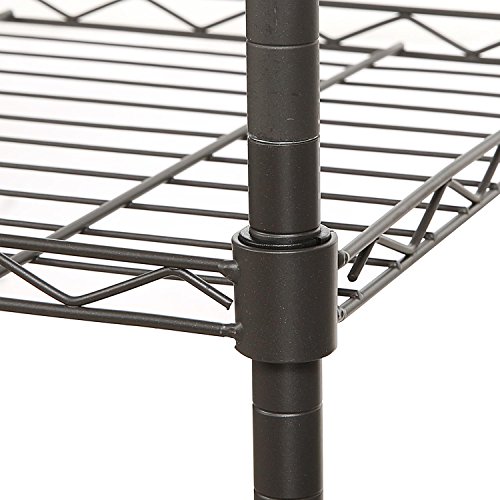 Bluefringe Wire Shelving with 5-Tier Metal Shelf Storage Rack Garage Shelf Heavy Duty Metal Shelves,Multipurpose Shelf Display Rack with Wheels (19" L x 13" W x 61" H) - Thumbnail 4