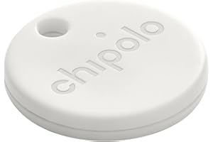 Chipolo ONE Point - Key Finder, Bluetooth Tracker for Keys, Bags, Item Tracker Tag - Works with Google's Find My Device app (Android only) (Off White)