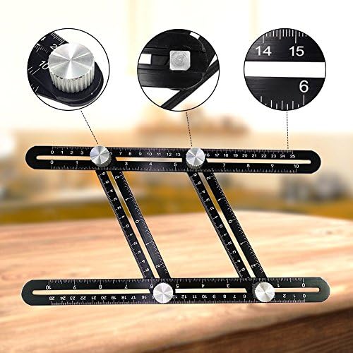 UPGRADED Multi Angle Ruler,Aluminum Alloy Template Tool Angle Finder,Measures All Angles for Woodworking,Gift for Handyman,Carpenters.