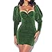 Women’s Push Up Bodycon Dress – Ladies Vintage Puffy Long Sleeve Mini Cocktail Dresses – Shiny Party Dressthumb 2