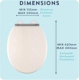 Croydex Maitland Wooden Toilet Seat White Oak Soft Close Quick Release Hinge view 4