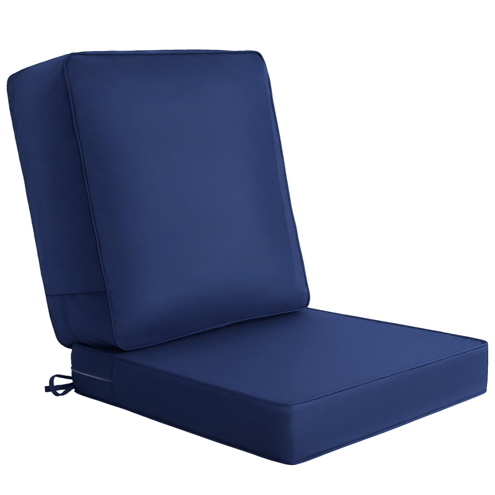 Photo 1 of Outdoor Chair Cushion Set 24x 24in, Waterproof & Fade Resistant Patio Furniture Seat Cushions, 6.5" Thickened Back Cushions Mix Filling 70D High Density Spong+ Memory Spong, Removable Cover, Dark blue