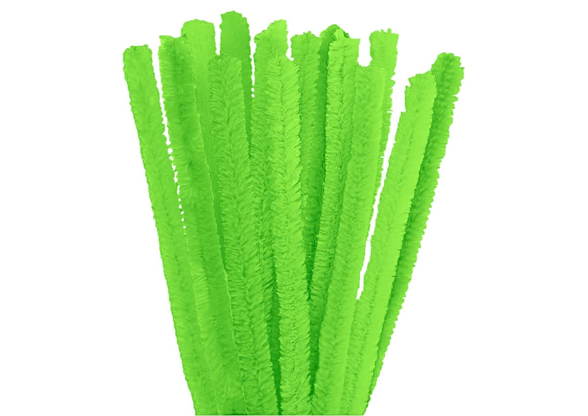 Green chenille pipe cleaner 15 mm.x50cm. 10u.