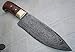 Rk -249, Custom Handmade Damascus Steel Chef Knife - Solid Colored Pakka Wood Handle with Brass Bolsters