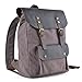 Gootium Vintage Canvas Real Leather Backpack Rucksack/ 15-inch Laptop Bag, Unisex, Coffee