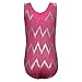 Leotard for Girls Gymnastics Toddler Ballet Dance Shiny Waves Pattern 2-11 Years (120(4-5T), Hot pink)