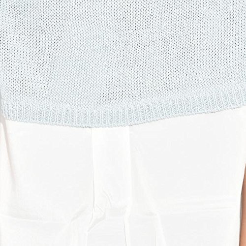 【未使用品】ドロワットロートレアモン（Droite lautreamont） 異素材ドッキングノースリーブニット【ブルー系/M】