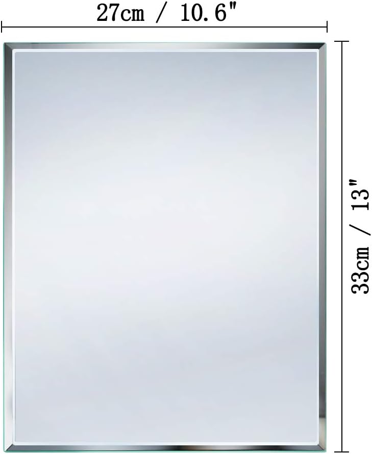 Calenzana Frameless Mirror Wall Hanging and Desk Standing, Compatible with Makeup Vanity Mirrors,10.6x13 inch: Furniture & Decor